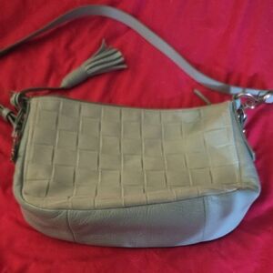 Elegant Gray Woven Shoulder Bag